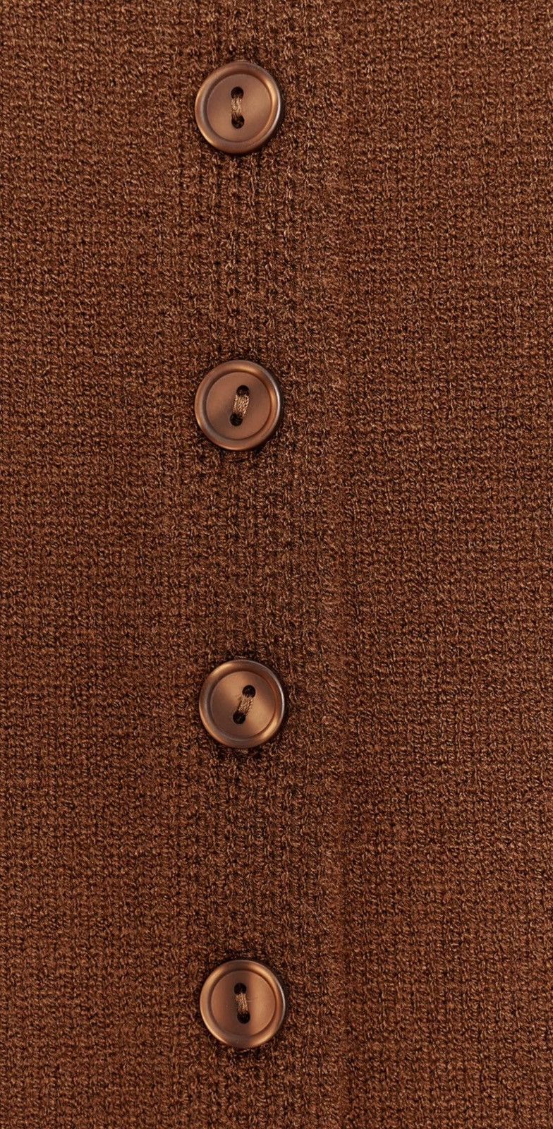 Zara Zara Brown Knit Button-Front Mock Neck Cardigan Sweater L Size L / US 10 / IT 46 - 2 Thumbnail