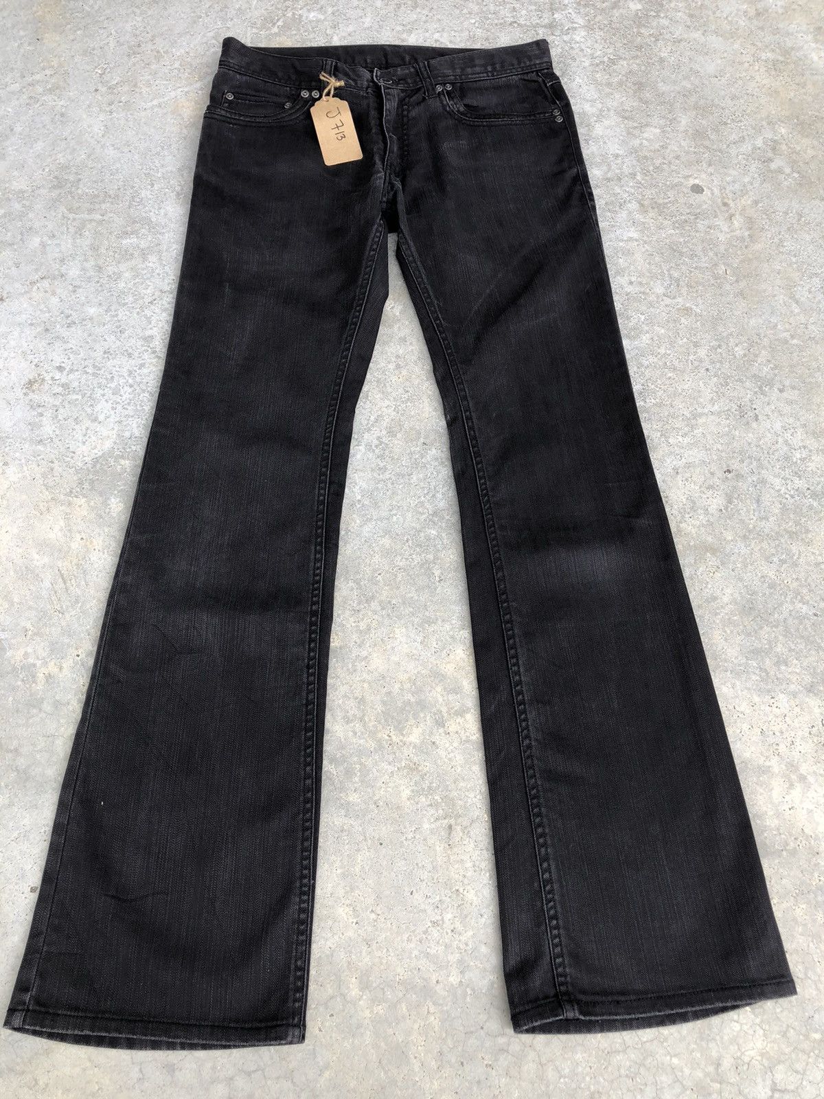 image of If Six Was Nine Japanese Difference Rupert Flared Jeans Distressed Jeans in Black, Men's (Size 31)