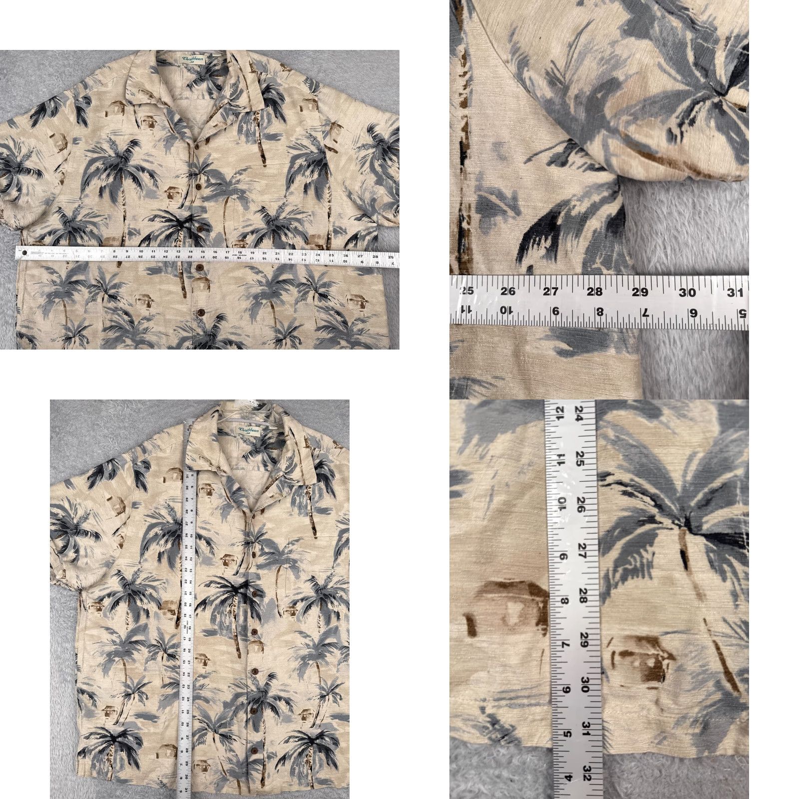 Vintage Caribbean Silk Shirt Mens 3XL Hawaiian Floral Red Beige Palm Pocket Button-Up Shirt Adult 3XL Mens Size US XXL / EU 58 / 5 - 8 Thumbnail