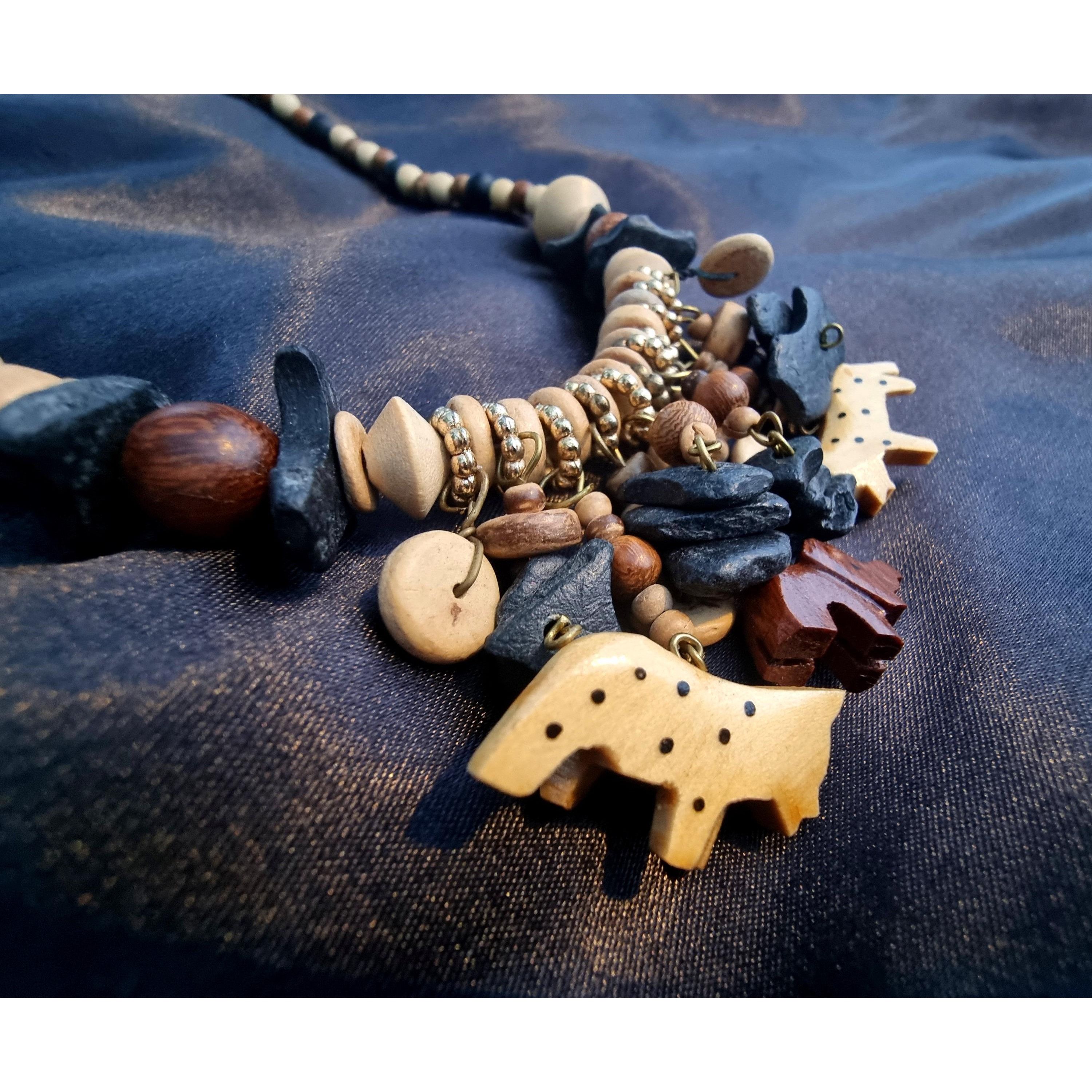 Other Vintage Wooden Handcarved Animal Beaded Necklace Size ONE SIZE - 3 Thumbnail