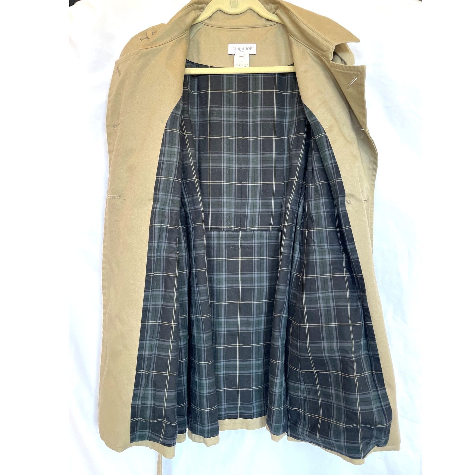 Paul & Joe Paul and Joe Short Khaki Gabardine Trench Coat, US 10, FR 42 Size L / US 10 / IT 46 - 3 Thumbnail