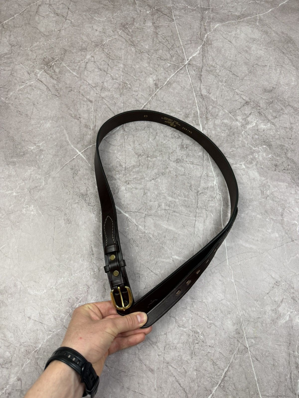 R.M. Williams M. Williams Classic Drover Leather Belt 34 Made in Australia Size 34 - 6 Thumbnail