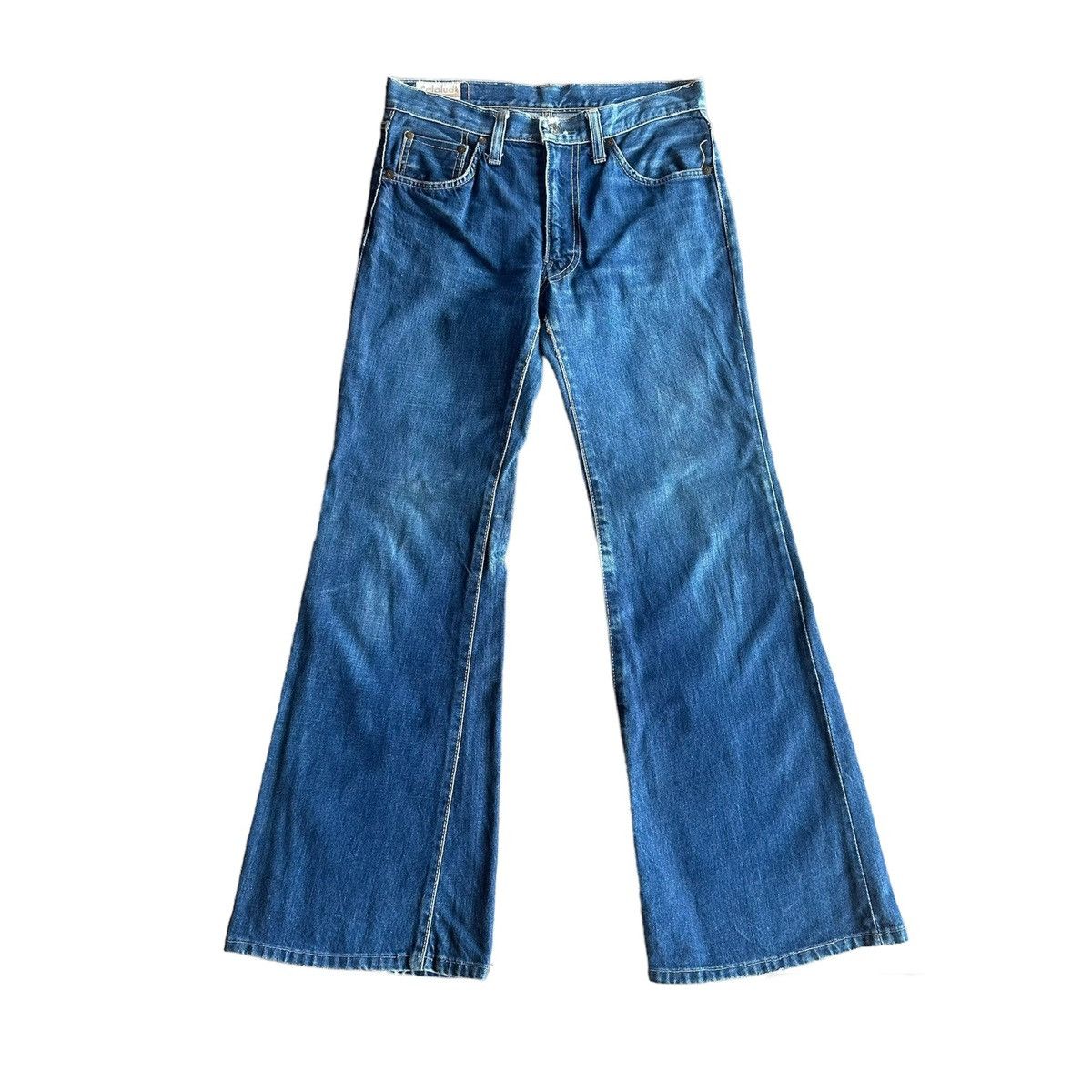 Vintage FLARE/BOOTCUT ‼️ Vintage COLOLUD Yellow Stitch Sconvil Denim Size US 27 - 1 Thumbnail