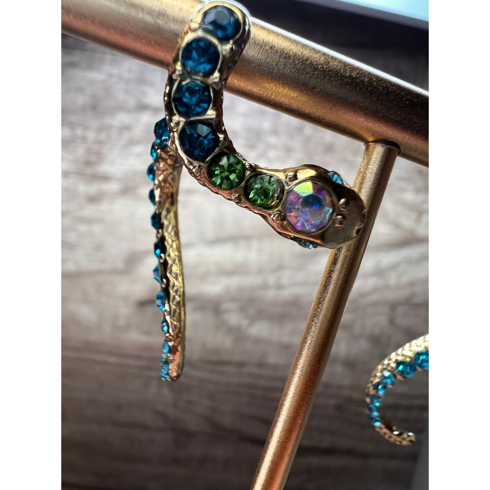 Betsey Johnson Betsey Johnson Gold-Tone Pavé Crystal Snake Earrings Size ONE SIZE - 12 Thumbnail