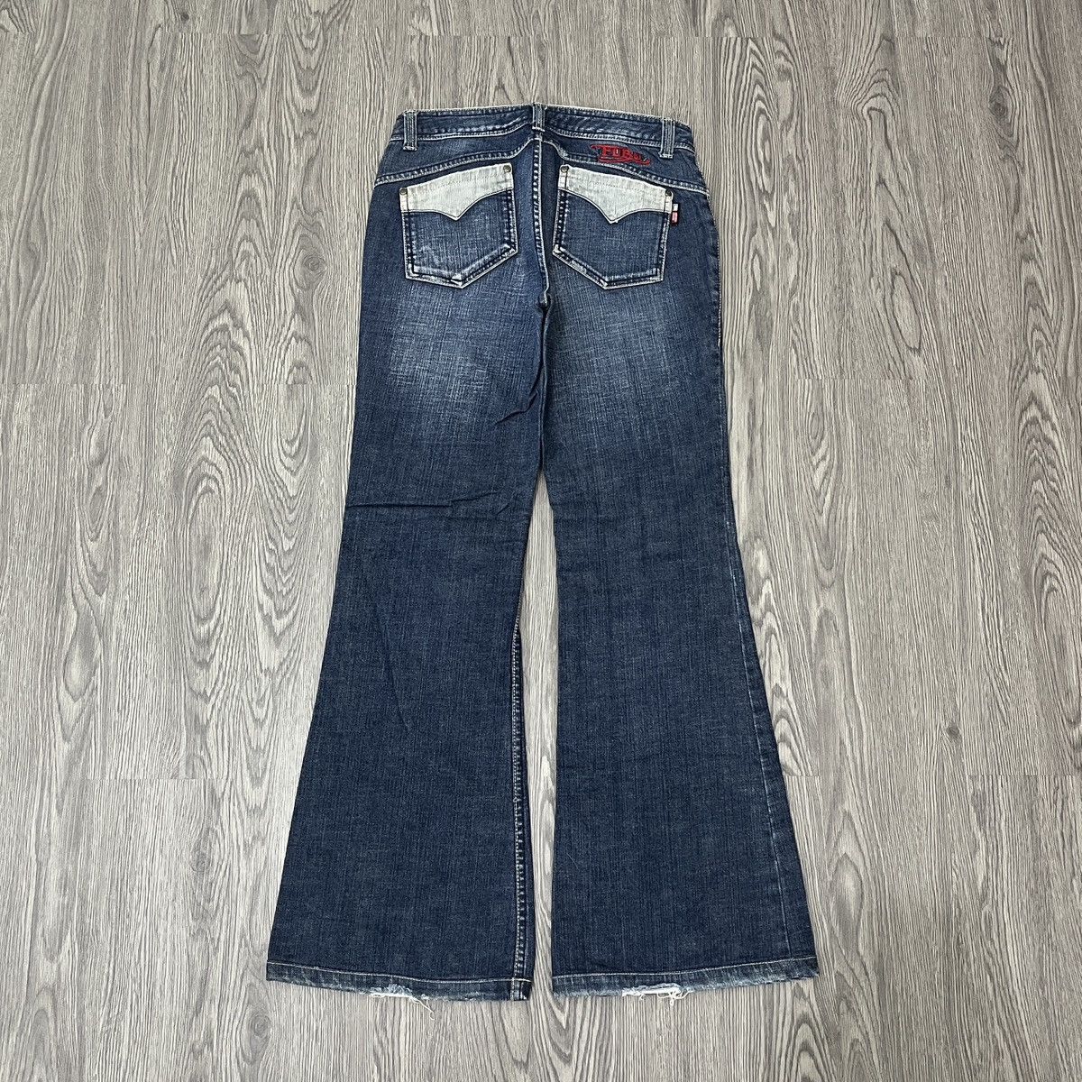 14th Addiction FUBU COLLECTION - Flared Jeans Corduroy Pocket Fatigue Size US 27 - 6 Thumbnail