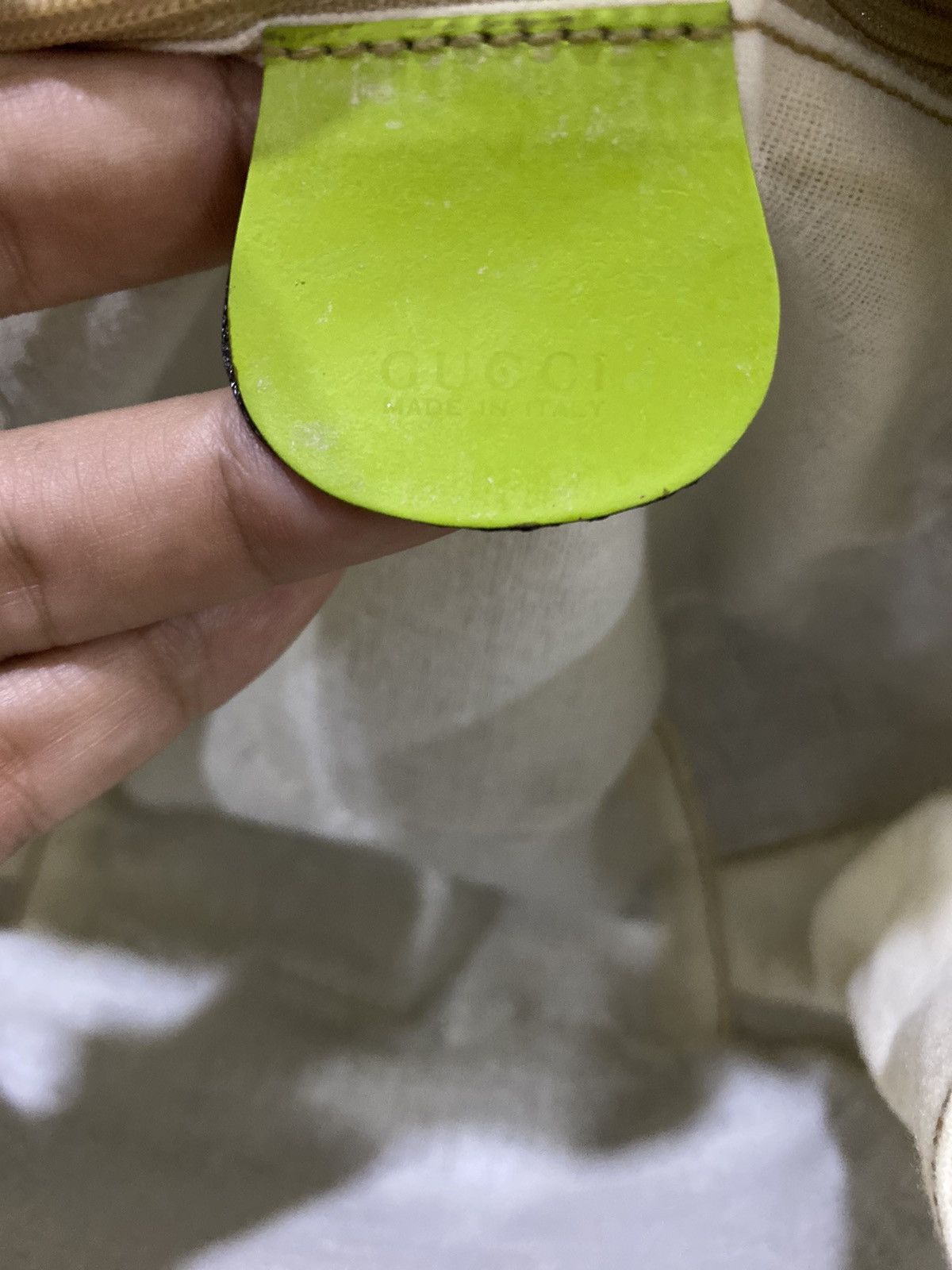 Gucci Vtg GUCCI bamboo neon green leather vanity cosmetic case bag Size ONE SIZE - 7 Thumbnail