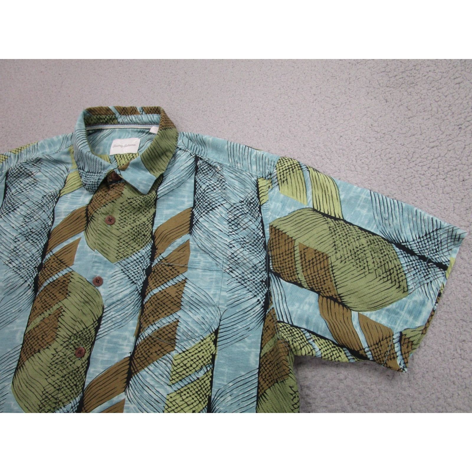 Tommy Bahama Tommy Bahama Shirt Mens XL Blue Green Brown Silk Camp Button Resort Vacation Shirt Size US XL / EU 56 / 4 - 2 Thumbnail