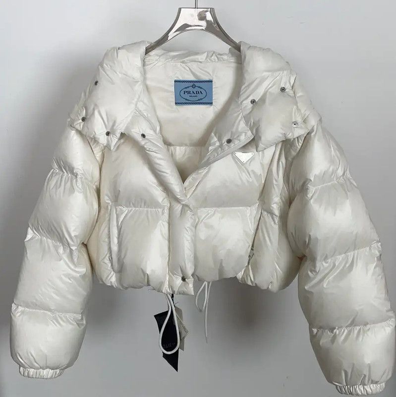 Prada Prada Winter White Nylon Puffer Jacket Size L / US 10 / IT 46 - 1 Thumbnail
