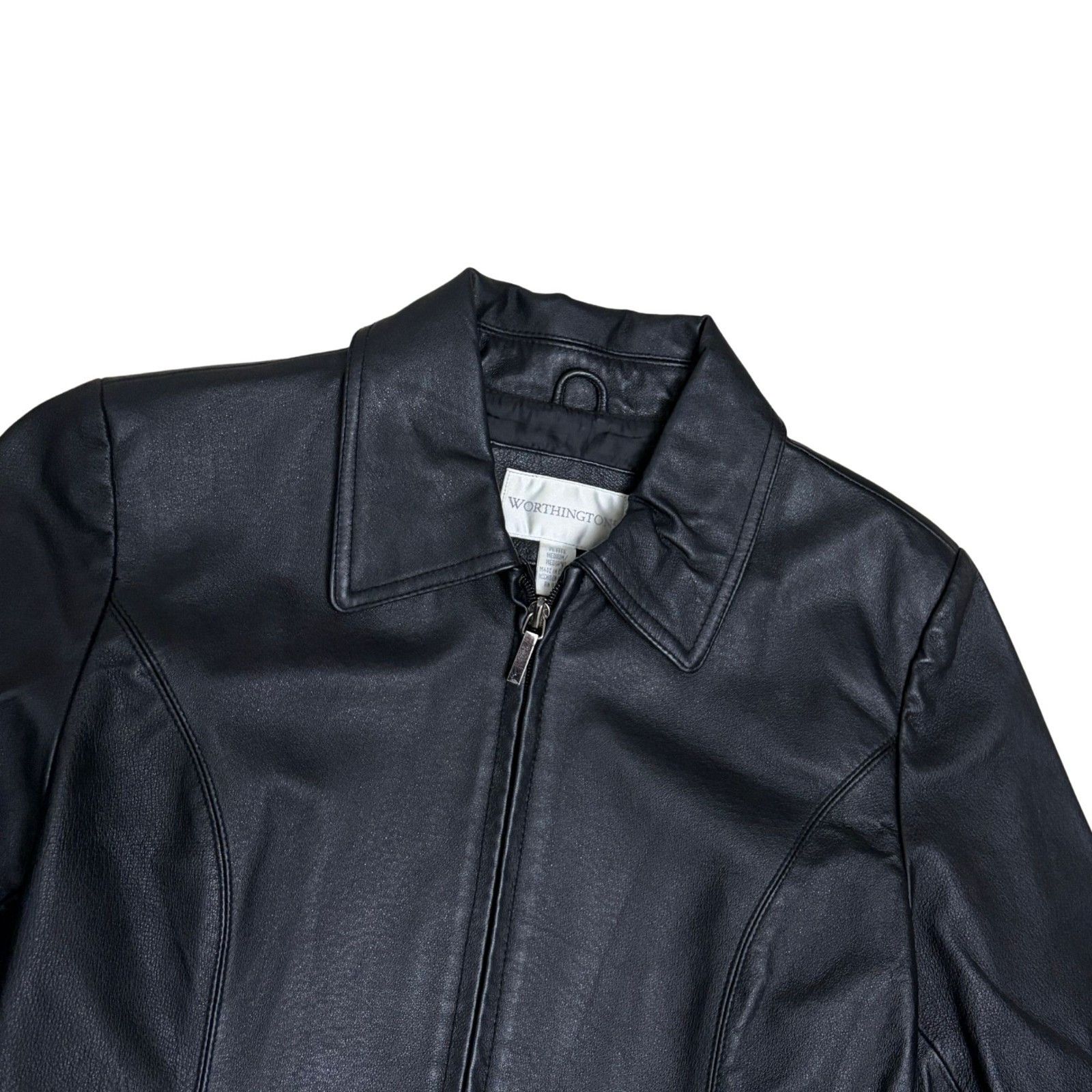 Other WORTHINGTON Leather Coat Y2K Lined Business Jacket Medium Size M / US 6-8 / IT 42-44 - 2 Thumbnail