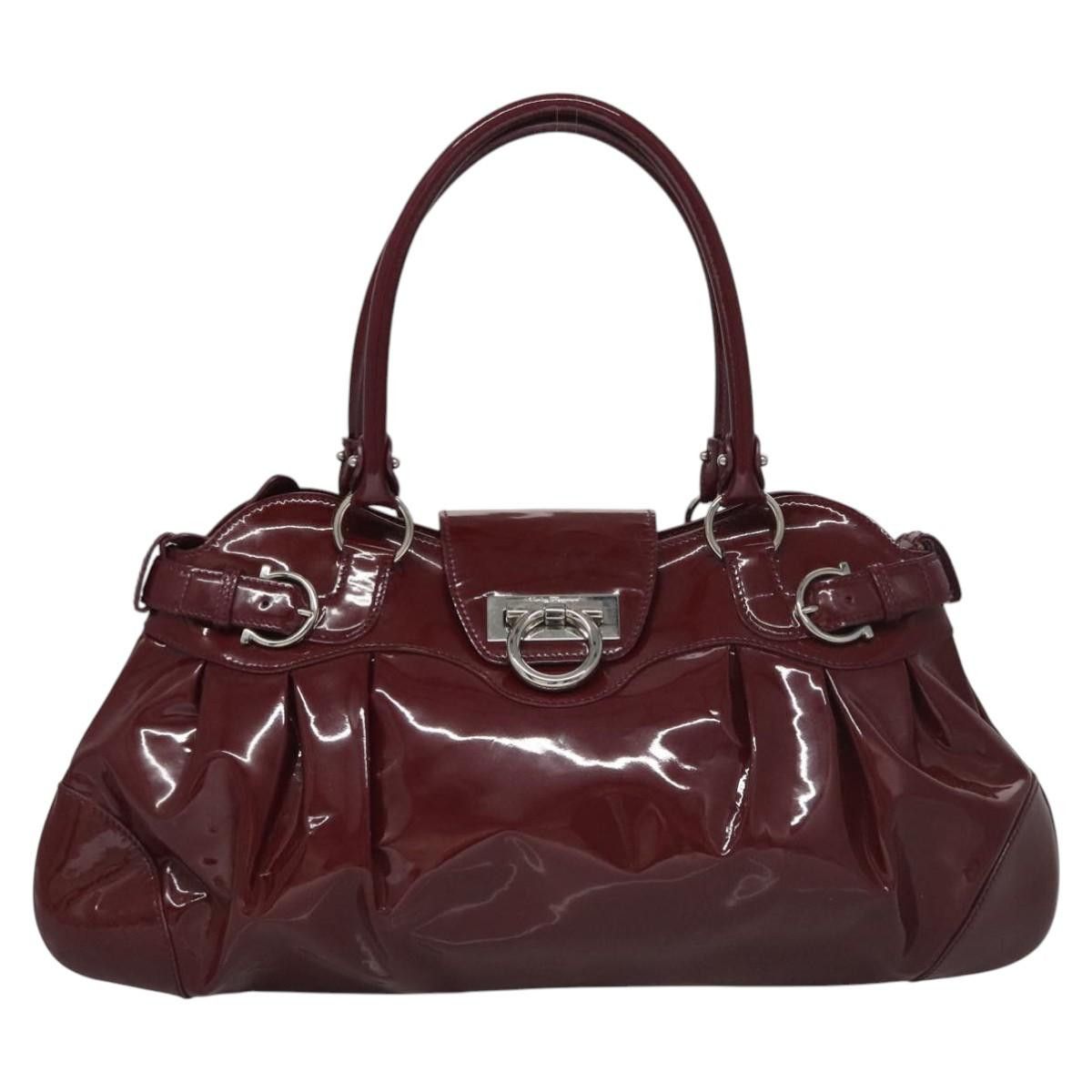 Salvatore Ferragamo Gancini Purple Patent Leather Handbag (Pre-Owned) Size ONE SIZE - 1 Thumbnail