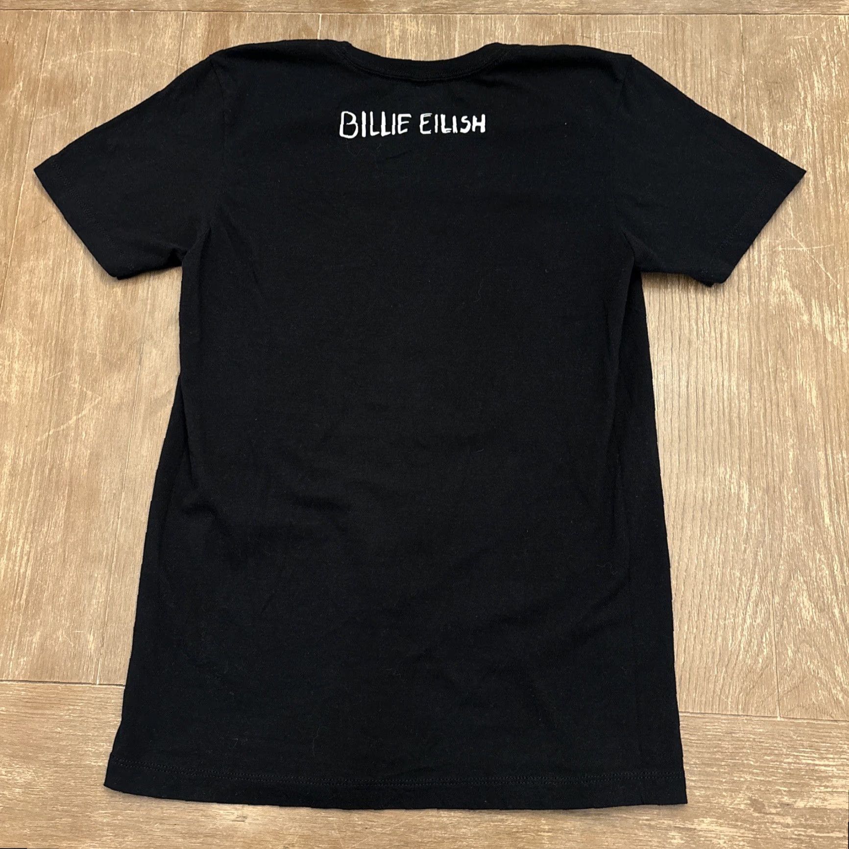Vintage Billie Eilish Tee Shirt Band Short Sleeve Adult S Black Cotton Crew Neck Unisex Regul ar Fit 2010s - Mens Womens Boys Girls Size US S / EU 44-46 / 1 - 4 Thumbnail