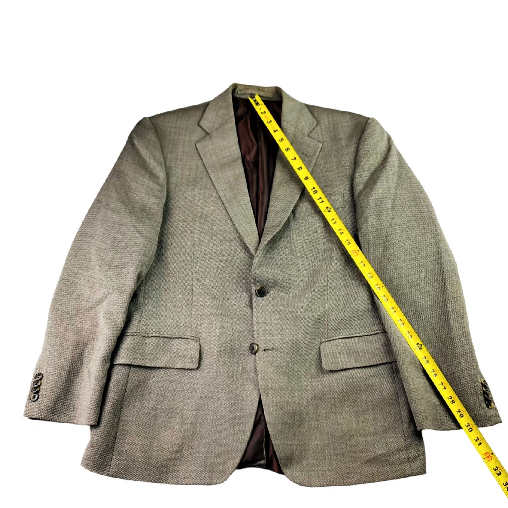 Tailorbyrd TAILORBYRD Men’s Blazer Jacket Brown 2-Button Wool Beige/Tan Size 40 Short Mens Jacket Blazer Notch Lapel 2-Button Front Early 2000s style 40 Mens Size 40R - 5 Thumbnail