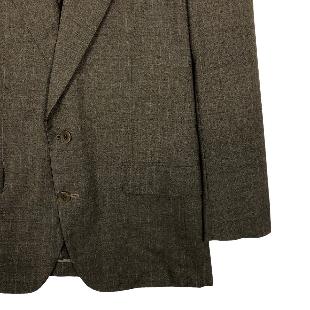 Japanese Brand 🔥Rich Brown - Pin Stripped Double Breast Coats Jacket Size US M / EU 48-50 / 2 - 4 Thumbnail
