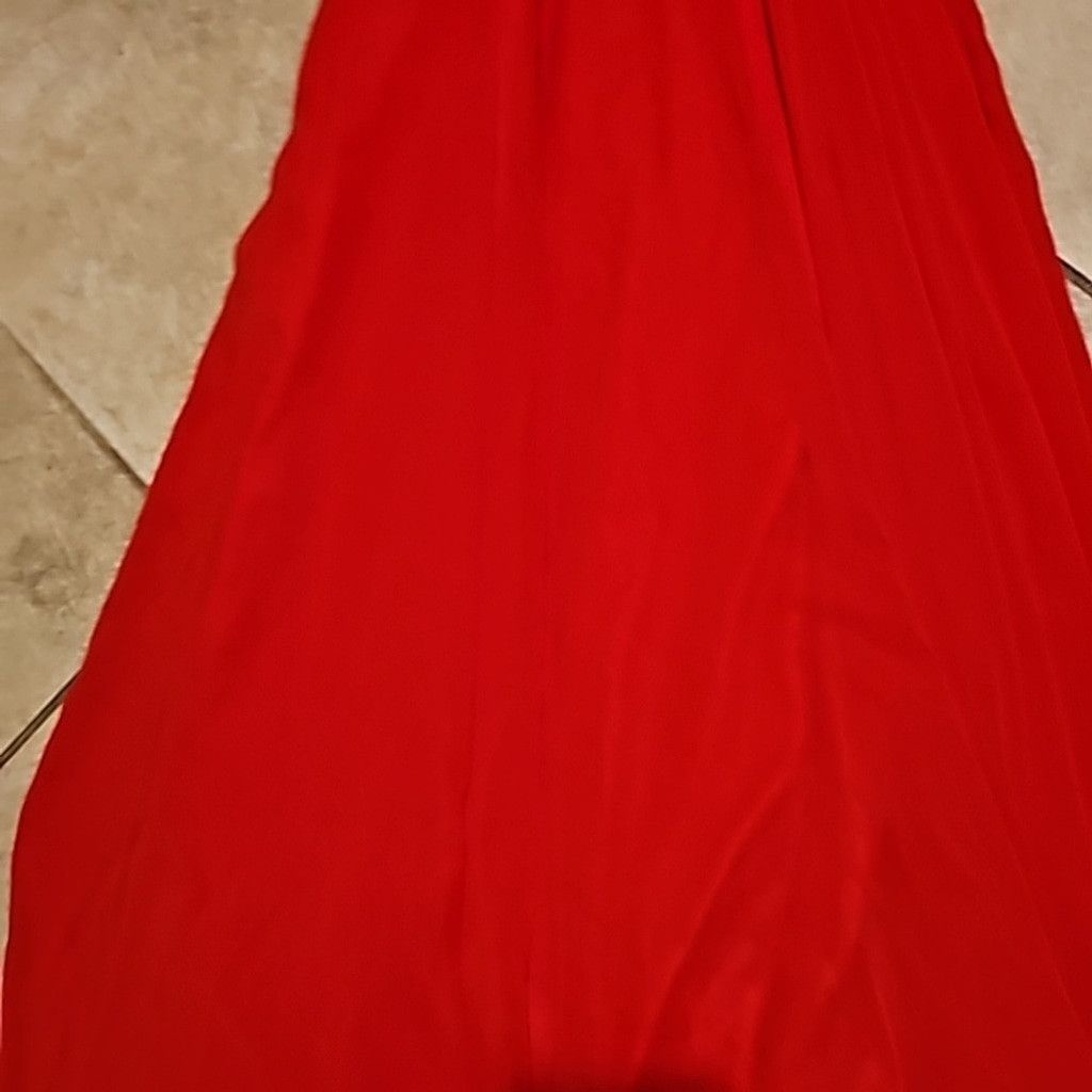 The Unbranded Brand Jovani embellished beaded illusion chiffon red gown dress 0 Size XS / US 0-2 / IT 36-38 - 7 Thumbnail
