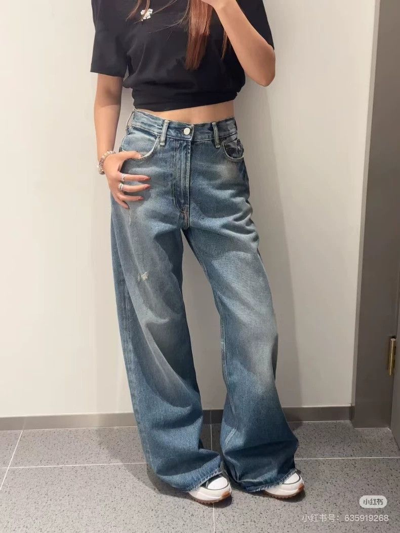 Acne Studios acne studios Vintage faded high-waisted wide-leg jeans 2503 Size US 26 / EU 42 - 1 Thumbnail