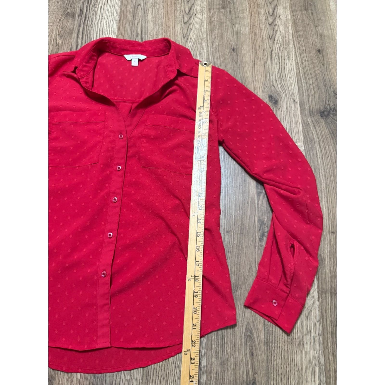 Vintage Candies Shirt Women's XS Red Long Sleeve Button-Up Shirt Size XS / US 0-2 / IT 36-38 - 7 Thumbnail