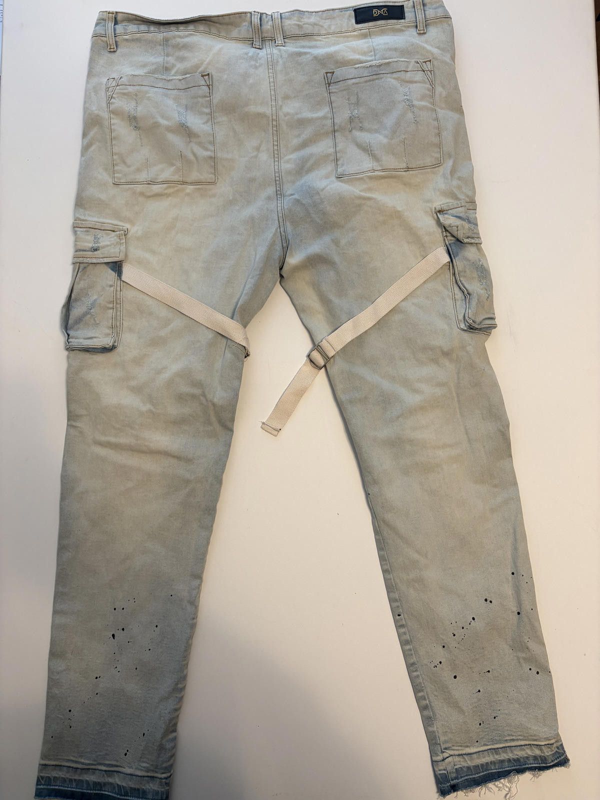 Other DNA Premium Wear Light Wash Strap Cargo Jeans (Size 44x32) Size US 44 / EU 60 - 3 Thumbnail