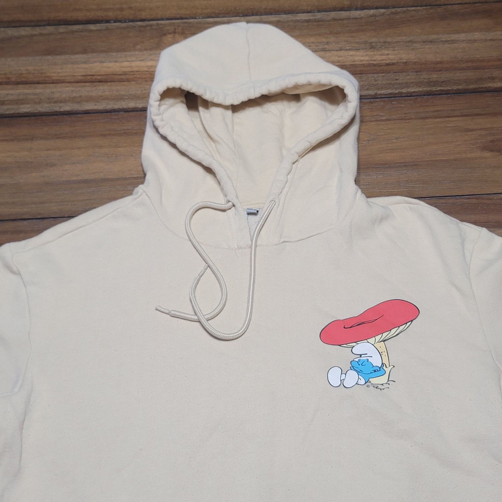 Other Smurfs LS Beige Unisex Hoodie Snooze Smurf - Size Medium Size M / US 6-8 / IT 42-44 - 2 Thumbnail