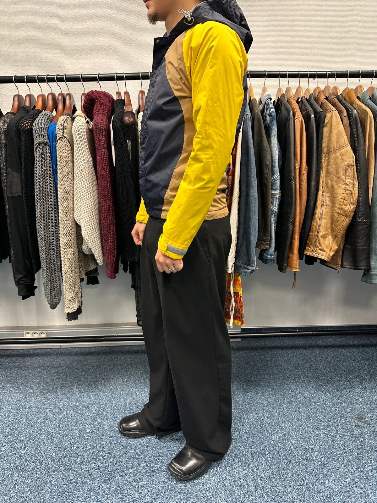 Comme des Garcons CDG Shirt SS2009 Yellow & Blue Block Nylon Hooded Jacket Size US S / EU 44-46 / 1 - 3 Thumbnail