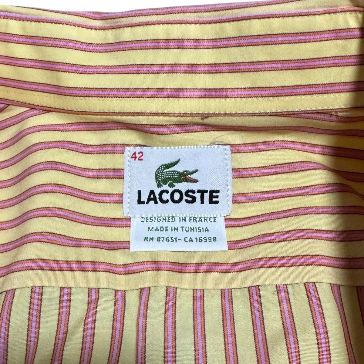 Lacoste Lacoste Striped Pocket Alligator Button Down Shirt Men’s 42 Size US L / EU 52-54 / 3 - 4 Thumbnail