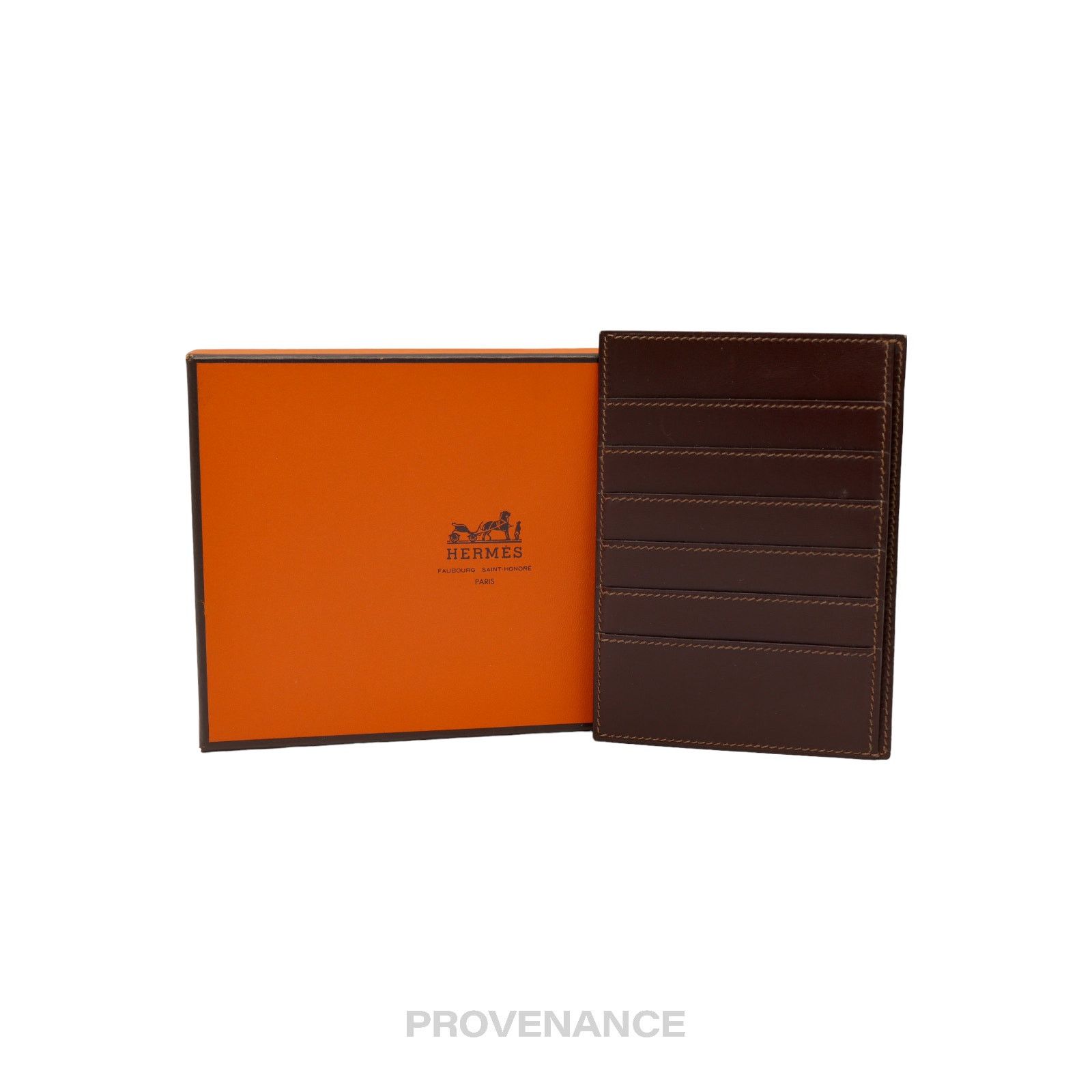 Hermes 🔴 Hermes 6CC Card Holder Wallet - Chocolate Box Calfskin Size ONE SIZE - 1 Thumbnail