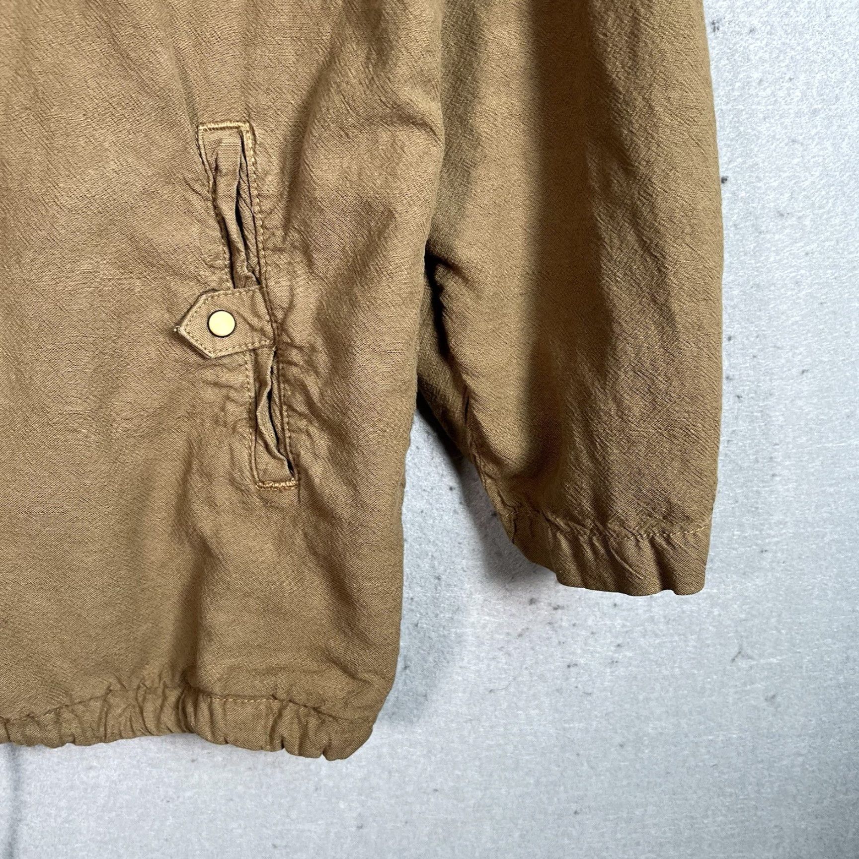 Zara Zara Military Shirt Jacket Womens Medium Brown Long Sleeve Linen Blend Size M / US 6-8 / IT 42-44 - 7 Thumbnail