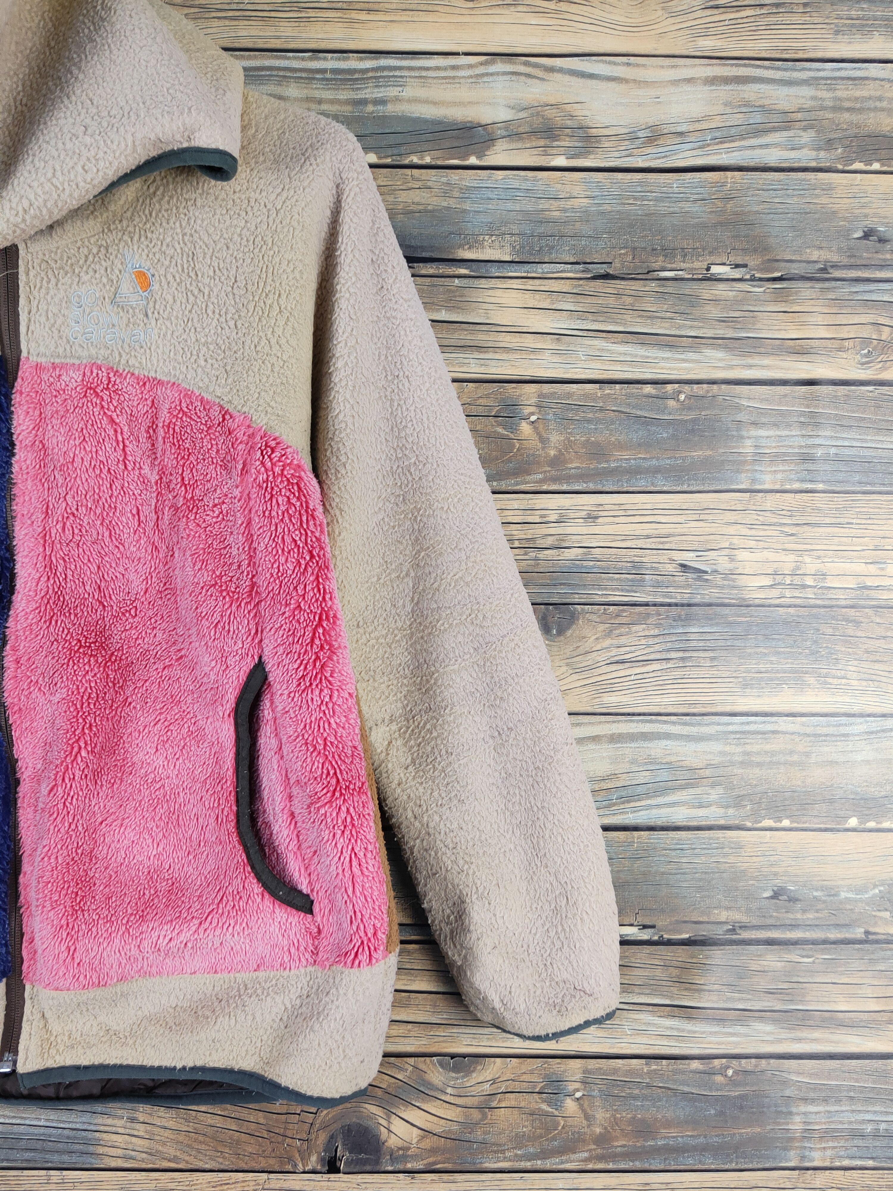 go slow caravan Go Slow Caravan Brown fleece Fur Faux Hoodie Sweaters #W2055 Size US S / EU 44-46 / 1 - 7 Thumbnail