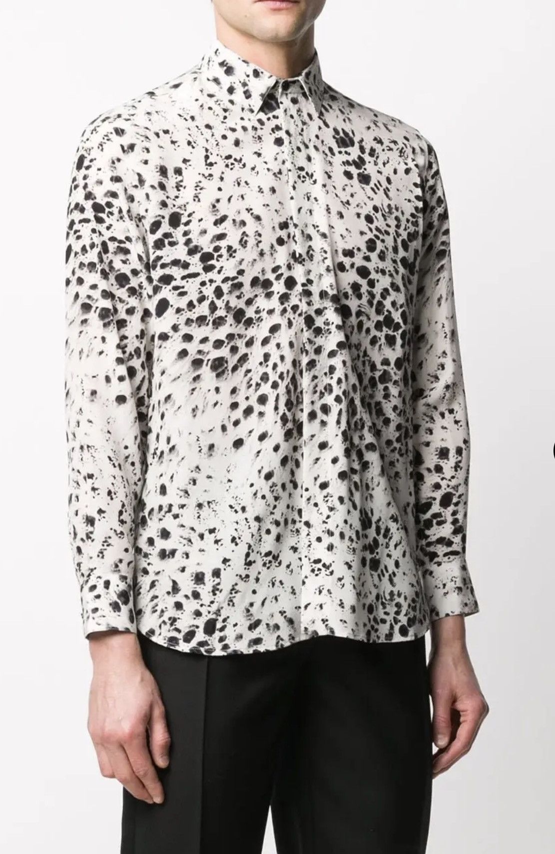 Saint Laurent Paris Snow leopard print silk shirt collar size38 Size US M / EU 48-50 / 2 - 1 Thumbnail
