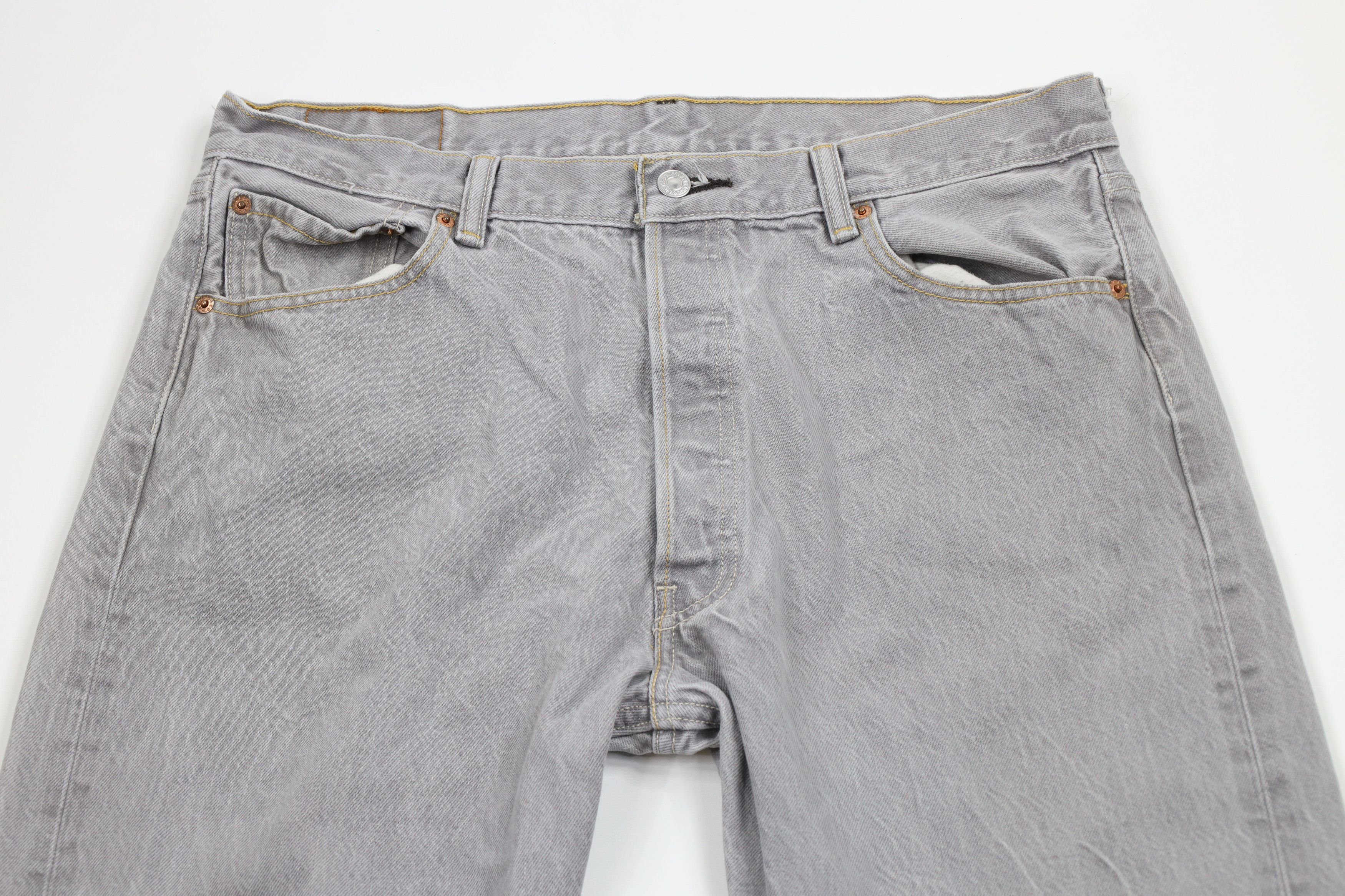 Levi's × Vintage Vintage Y2K Levis 501xx Button Fly Original Fit Jeans Gray Size US 36 / EU 52 - 2 Thumbnail