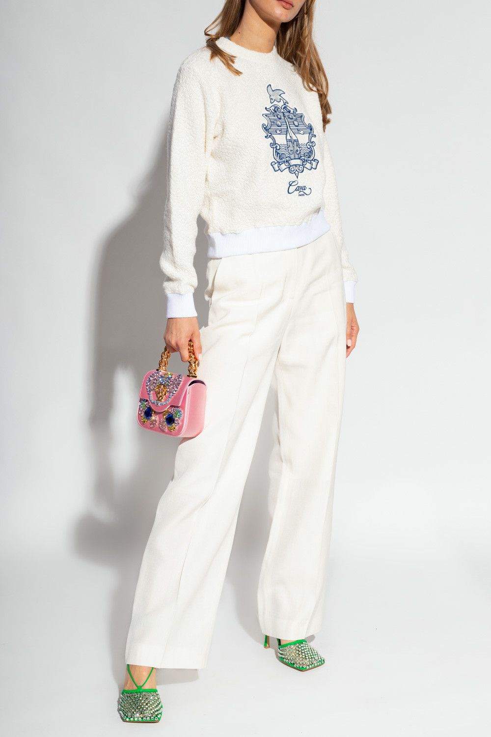 Casablanca White Embleme De Caza Logo Terry Sweatshirt Size XS / US 0-2 / IT 36-38 - 3 Thumbnail