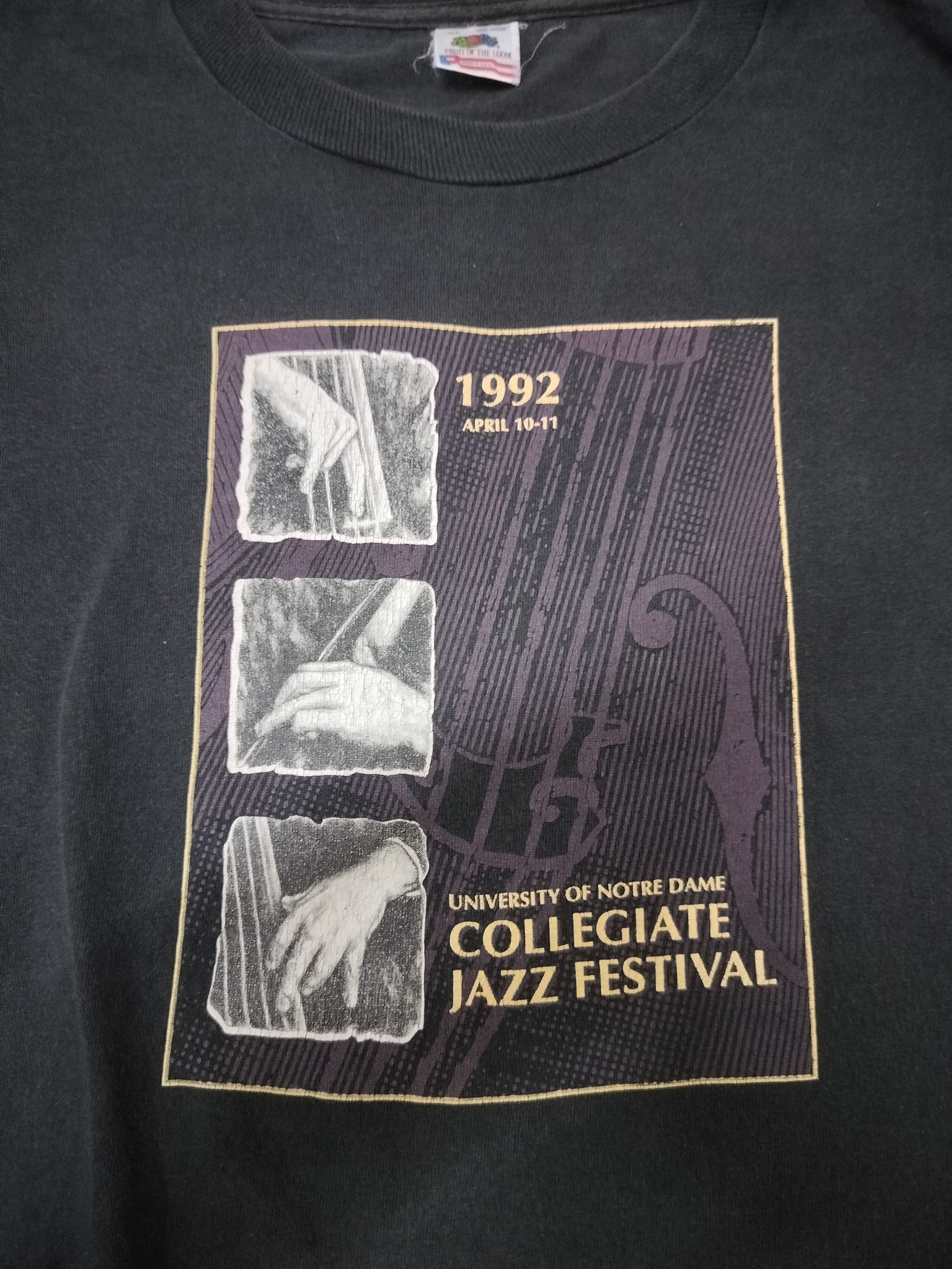 Band Tees 1992 University of Notre Dame Collegiate Jazz Fest staf tees Size US XL / EU 56 / 4 - 9 Thumbnail