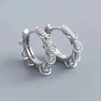 Jewelry CZ Zircon Circle Hoop Earring Size ONE SIZE - 1 Thumbnail