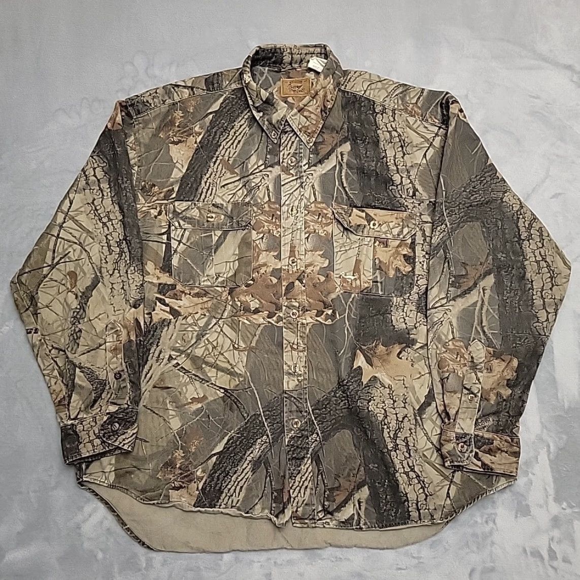 Realtree VINTAGE Duxbak Shirt Mens XL Brown Realtree Hardwoods 20-200 Camo Long Sleeve Shirt Mens XL Brown Realtree Hardwoods 20-200 Camo Long Sleeve Size US XL / EU 56 / 4 - 2 Thumbnail