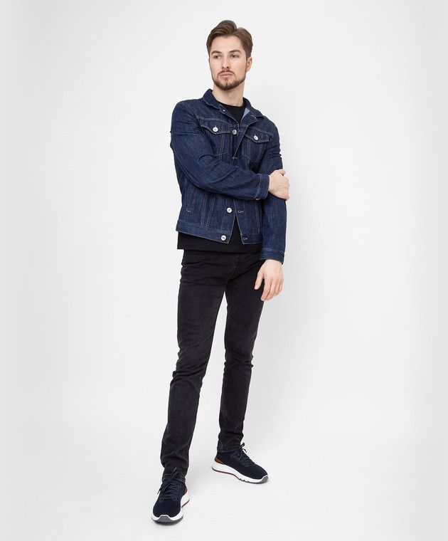 Brunello Cucinelli o1w1db10924 Denim Jacket in Navy Size US XXL / EU 58 / 5 - 3 Thumbnail