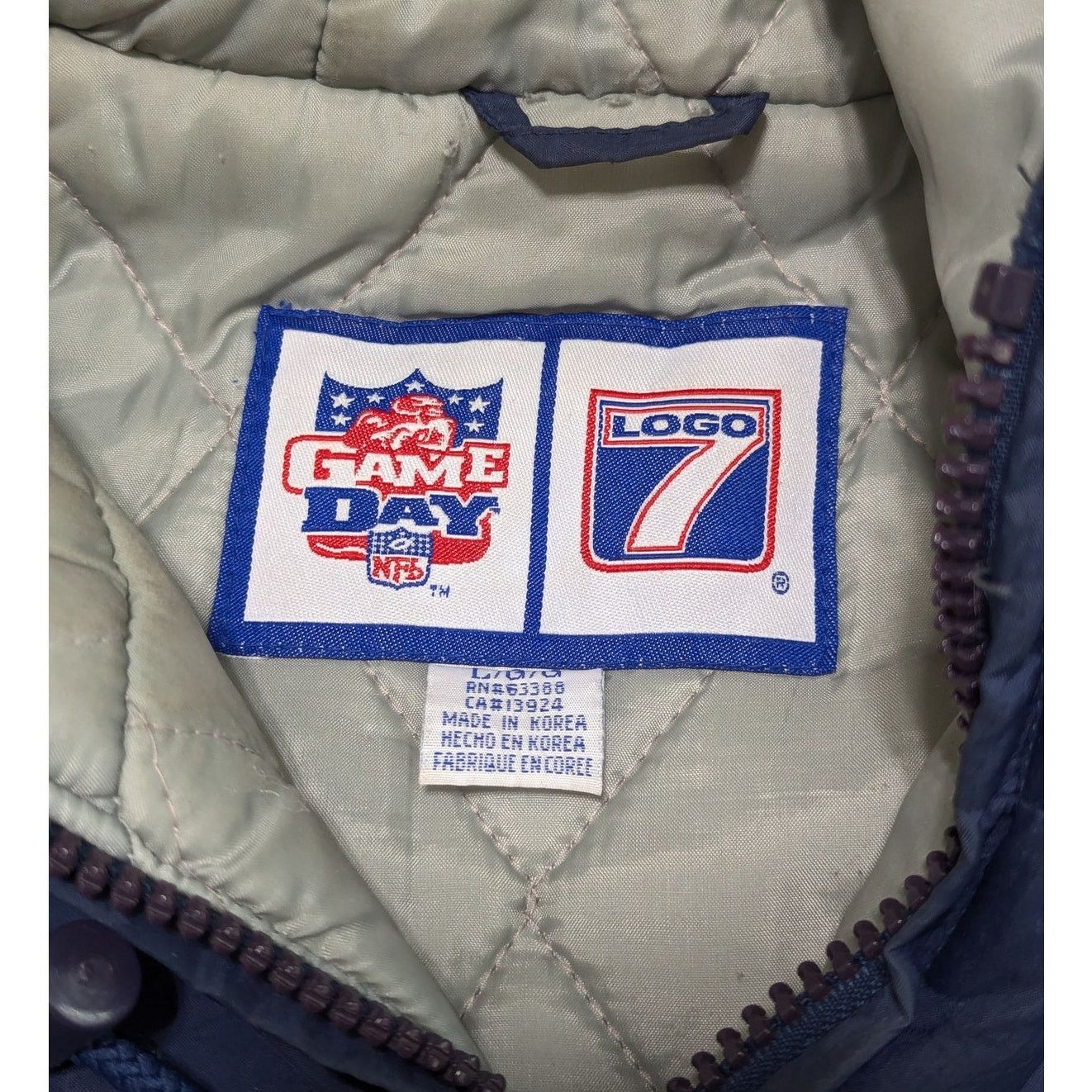NFL × Vintage Vintage NFL Dallas Cowboys Full Zip Puffer Jacket Coat Navy Size US L / EU 52-54 / 3 - 3 Thumbnail