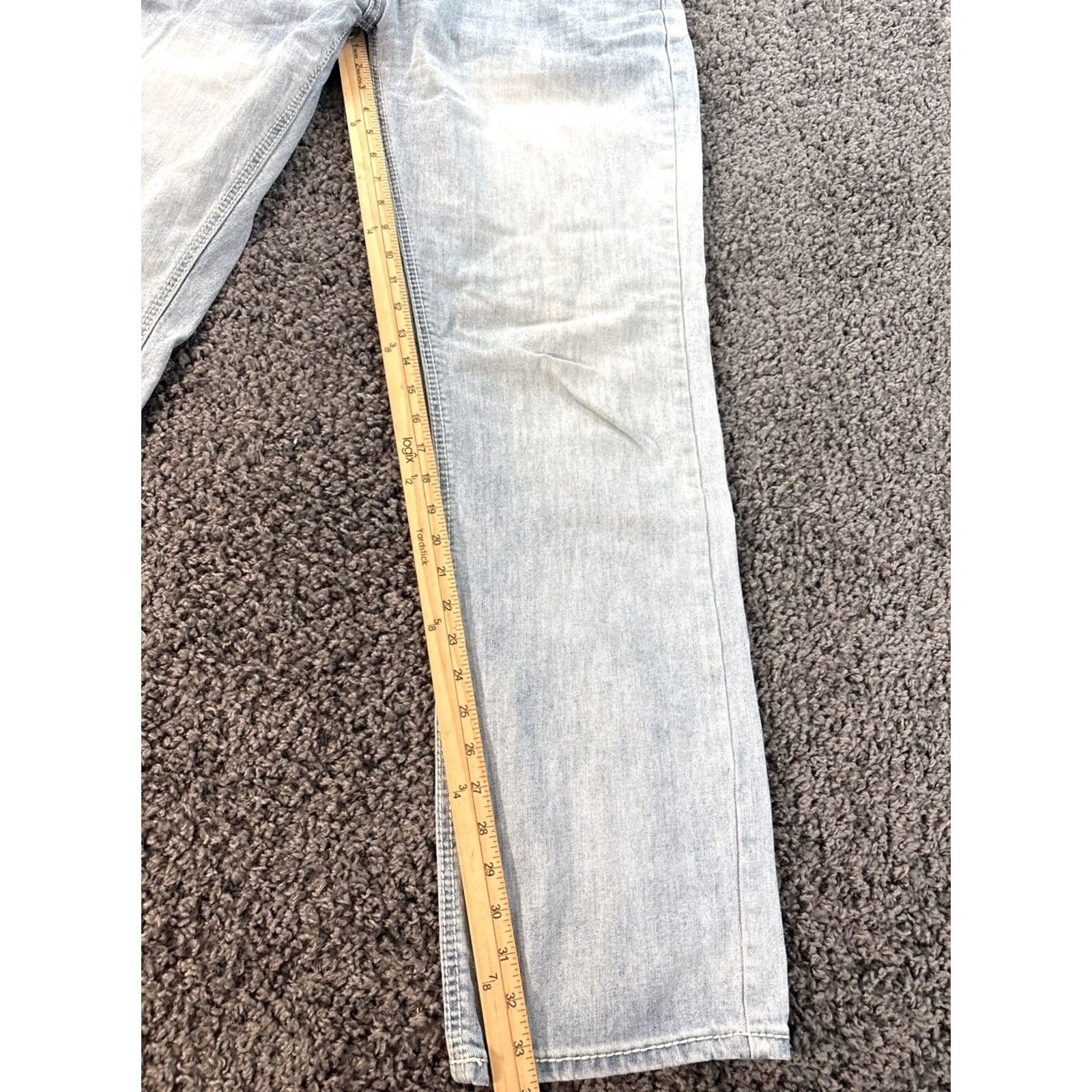 Vintage Helix Jeans Mens 34x34 Blue Slim Straight Distressed Medium Wash Stretch 5-Pocket Size US 34 / EU 50 - 2 Thumbnail