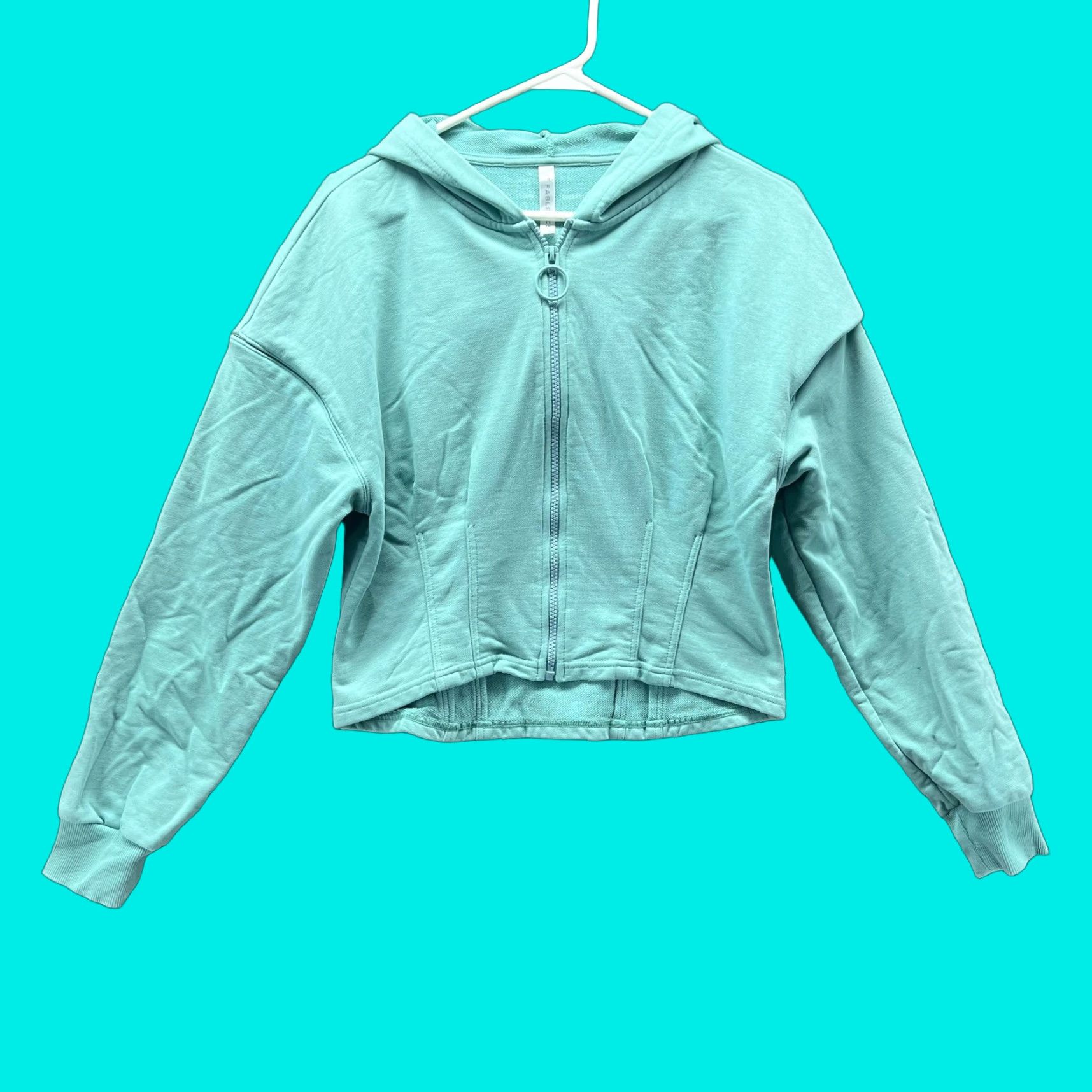 Fabletics Fabletics Hoodie Womens Medium Mint Green Zip Up Cropped Jacket Sweatshirt Size M / US 6-8 / IT 42-44 - 1 Thumbnail