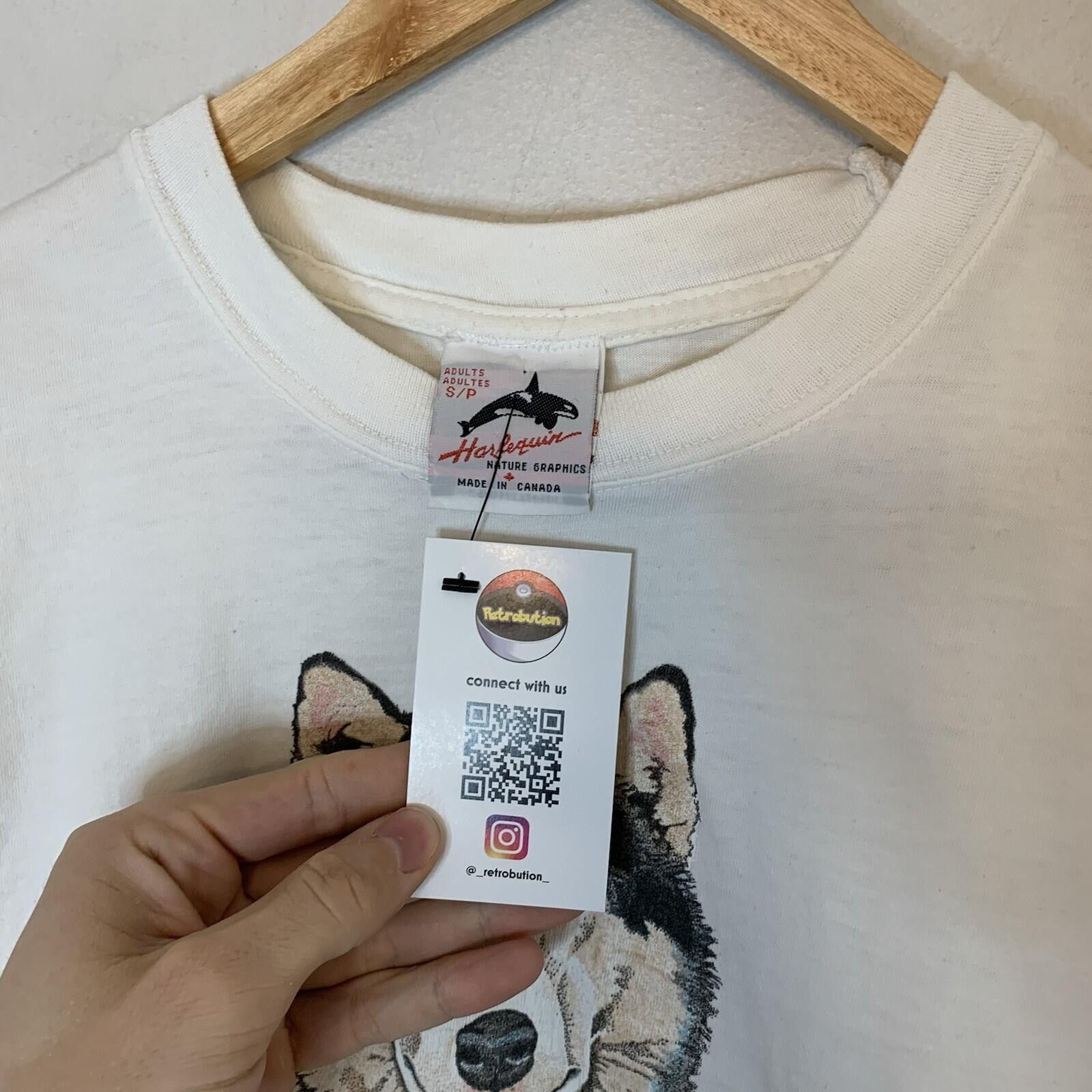 Vintage Vintage 90s Dog Canadian Geographic Shirt White Size S Size US L / EU 52-54 / 3 - 4 Thumbnail