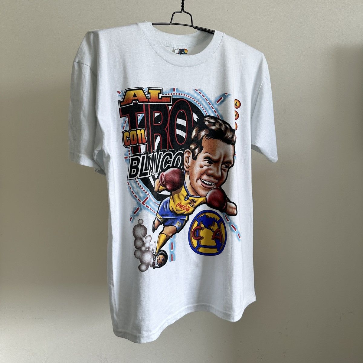 Vintage Club America Cuauhtémoc Blanco Big Face T-Shirt Size L White Size US L / EU 52-54 / 3 - 1 Thumbnail