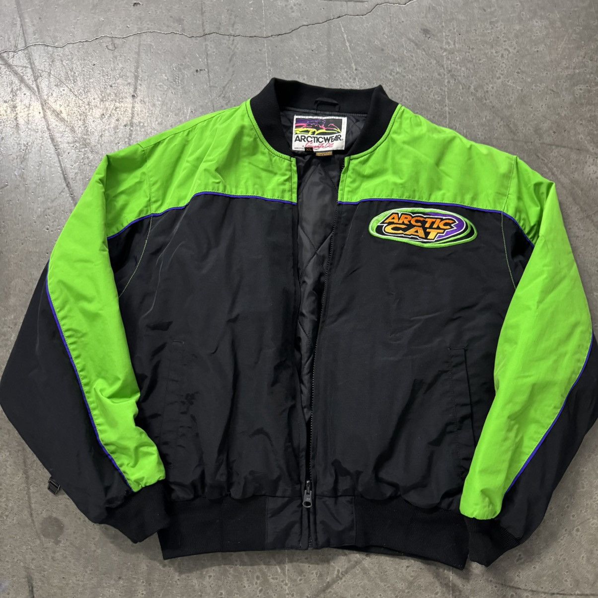 Y2K Artic Wear Neon Jacket Sz XL Artic Cat Retro