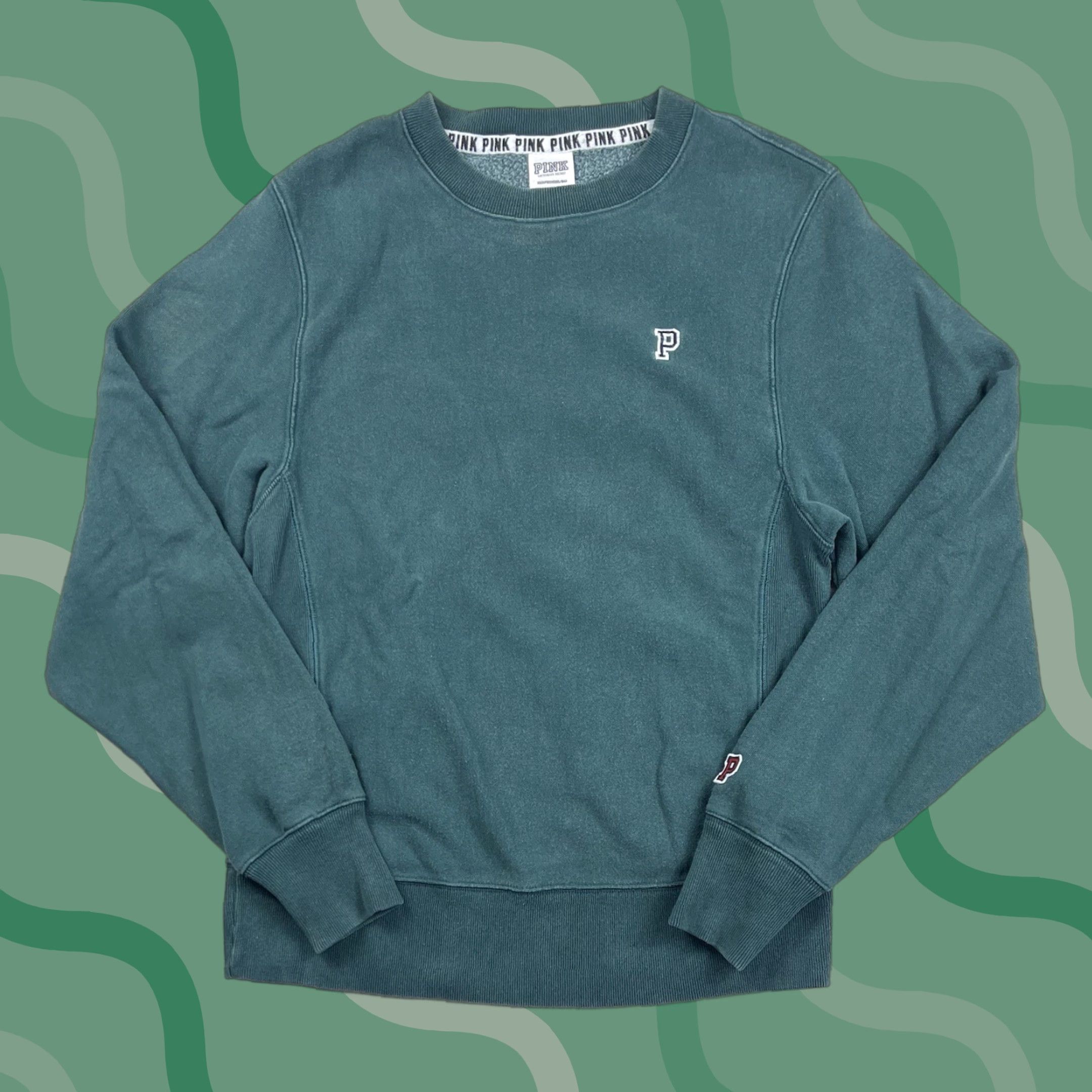 Victoria's Secret VINTAGE Victoria's Secret PINK Sweatshirt Crewneck Pullover Heavy Women’s Sz XS Green Logo Crew Neck Activewear Love Pullover Womens XS Green Size XS / US 0-2 / IT 36-38 - 1 Thumbnail