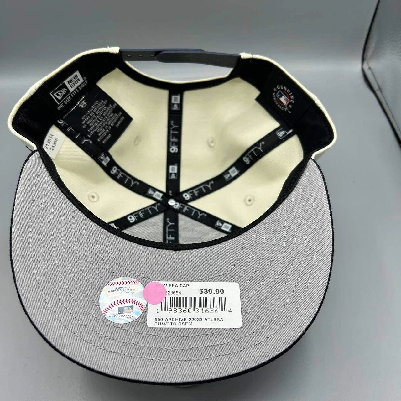 New Era Atlanta Braves Hat Men White Black Snap Back Cap New Size ONE SIZE - 2 Thumbnail