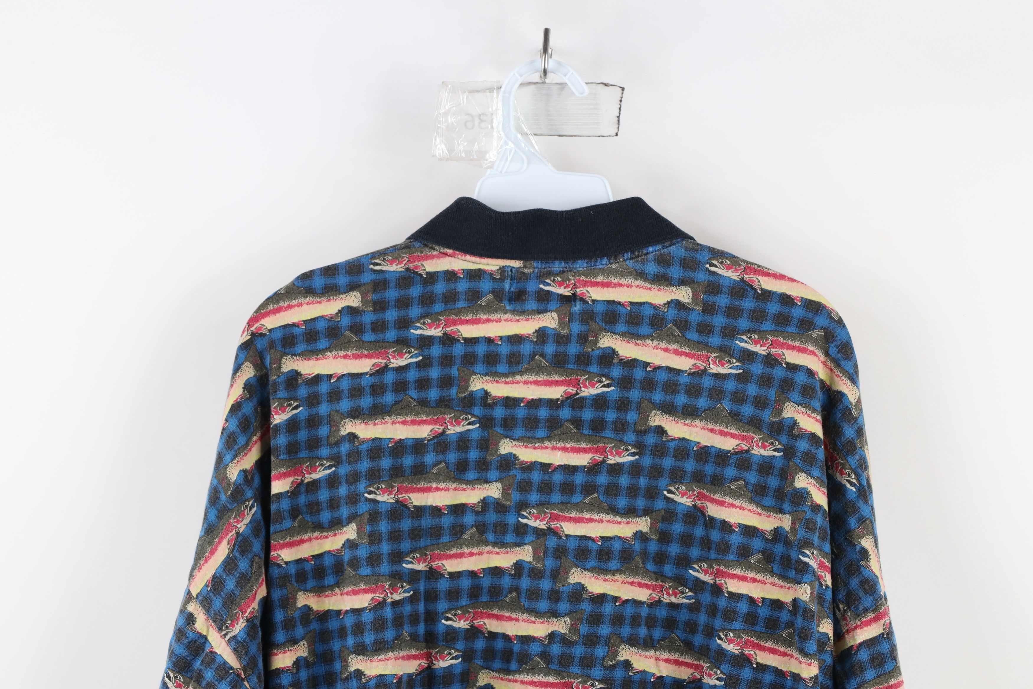 Vintage Vintage 90s Streetwear All Over Print Collared Sleep Shirt Size US M / EU 48-50 / 2 - 11 Thumbnail