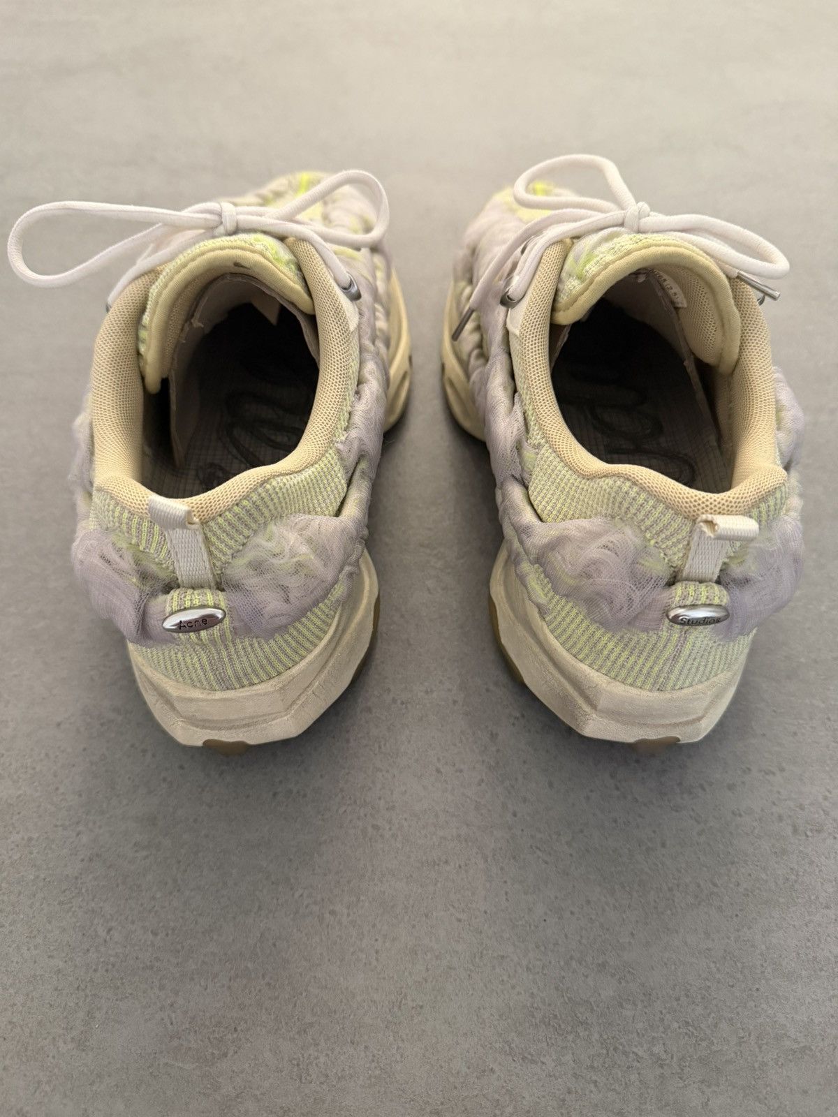Acne Studios Acne Studios Textured Mesh Sneakers – Beige/Neon – Size 43 Size US 10 / EU 43 - 4 Thumbnail