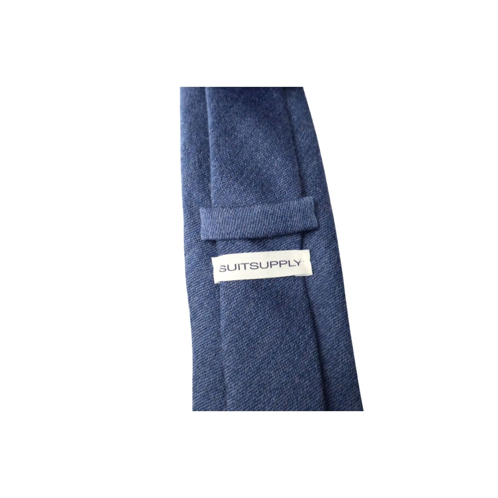 Suitsupply Suitsupply Tie Men's 150 x 8 CM Silk & Wool Pointed Classic Blue Tie Size ONE SIZE - 6 Thumbnail