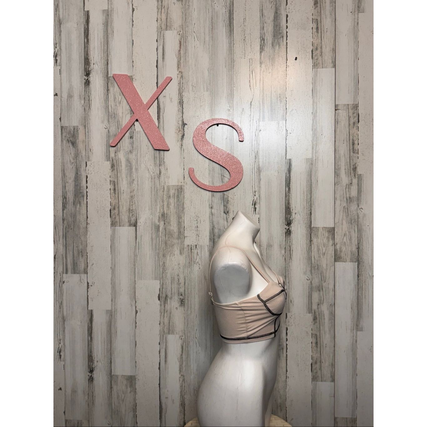 Other Nude Beige Ribbed Bustier Crop Top with Black Stitching – Size XS Size XS / US 0-2 / IT 36-38 - 3 Thumbnail