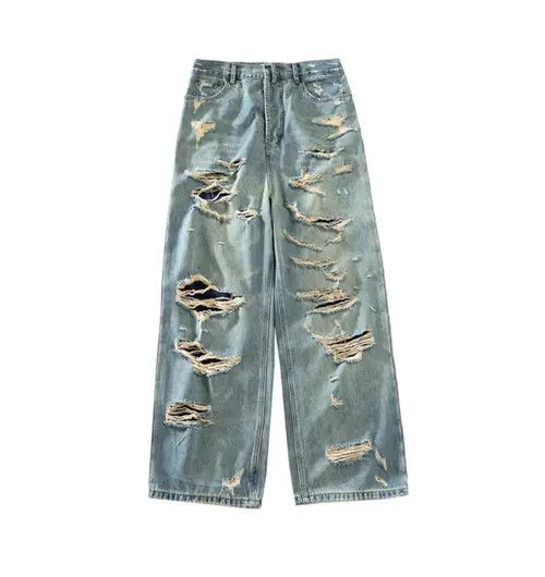 Japanese Brand Washed Double Layer Hand Worn Jeans Size US 33 - 3 Thumbnail