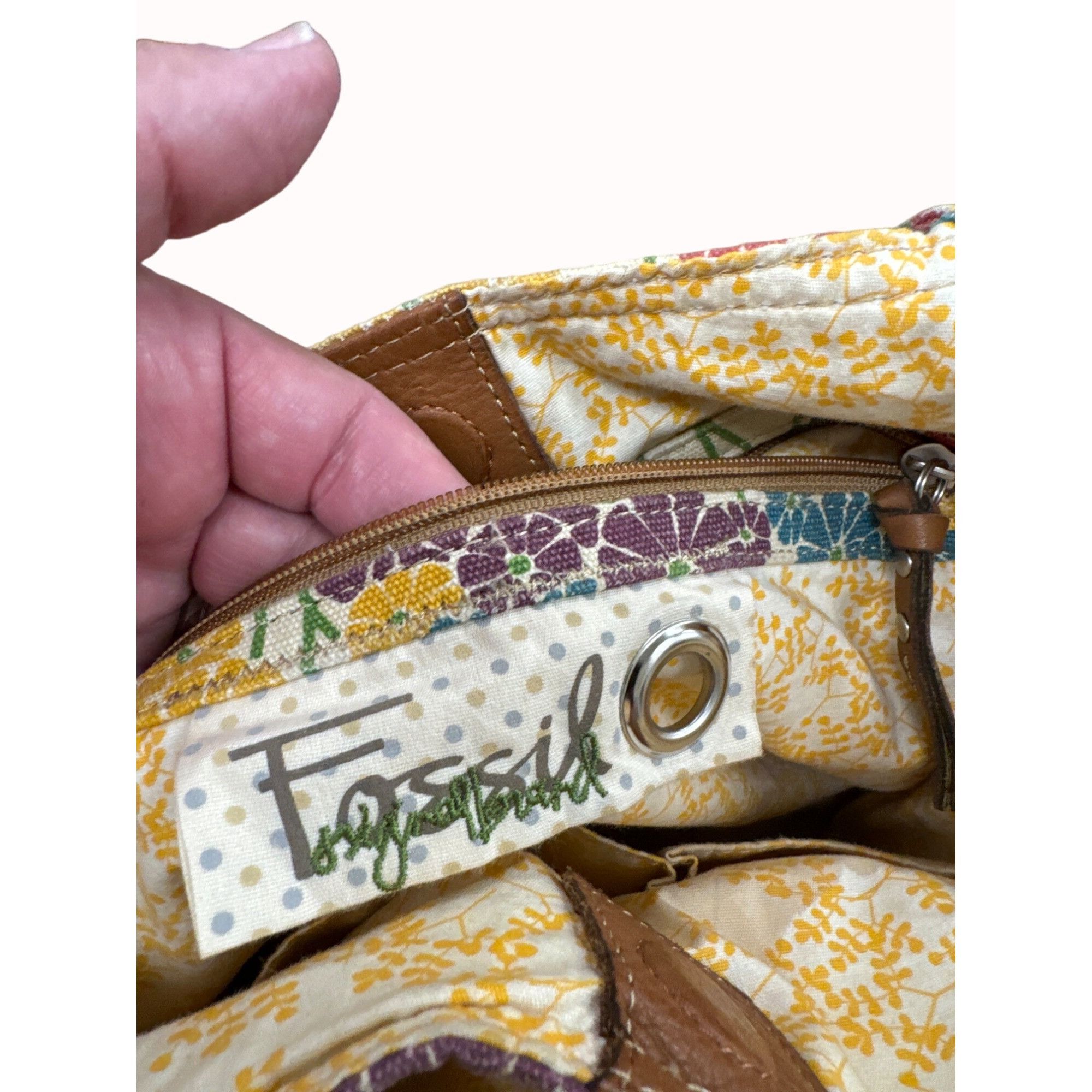Fossil Fossil women’s vintage leather canvas floral hand shoulder b Size ONE SIZE - 10 Thumbnail