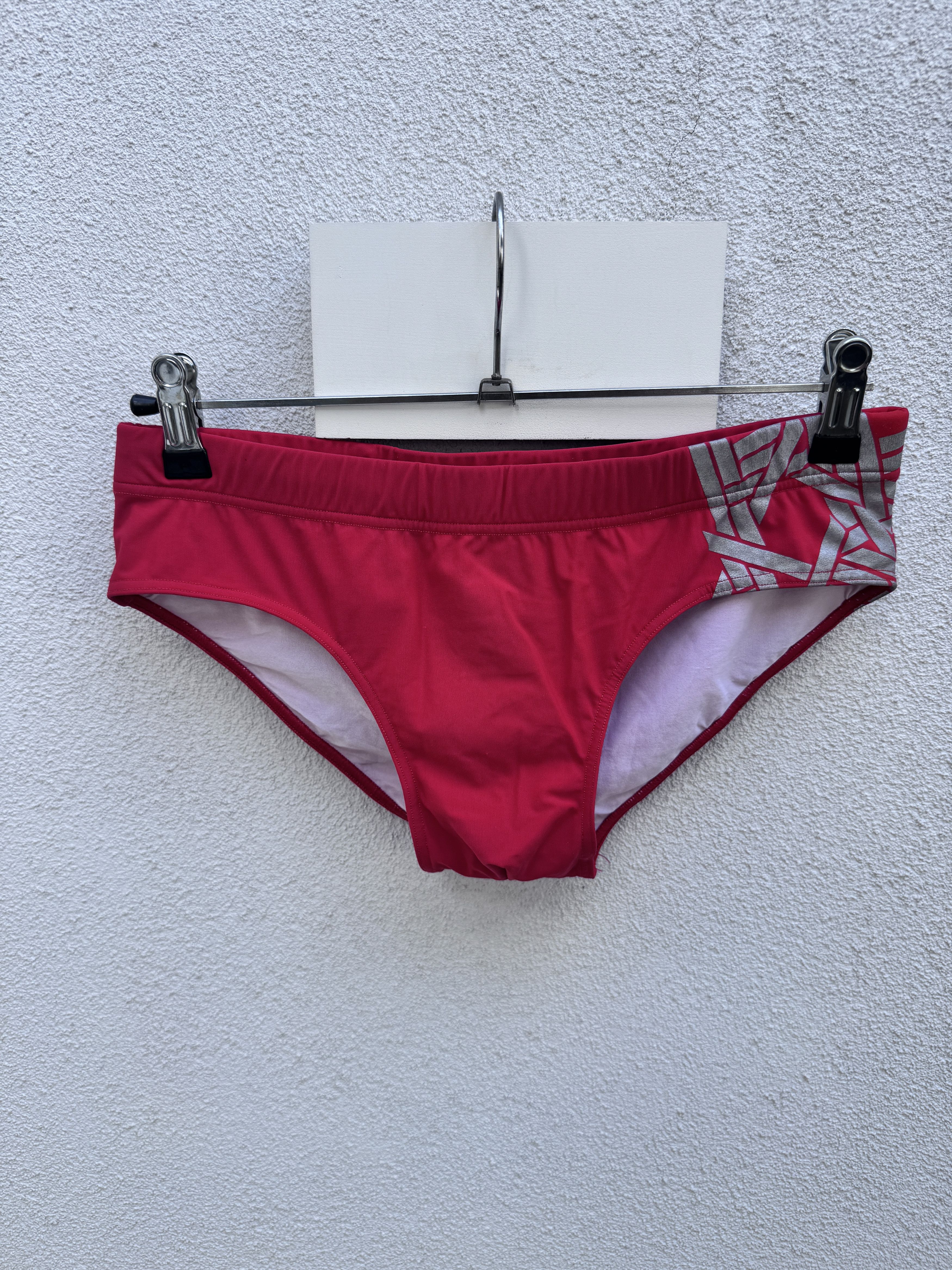 Dior Dior Homme Red with Silver Geometric Print Swim Brief Slip Size US 30 / EU 46 - 8 Thumbnail