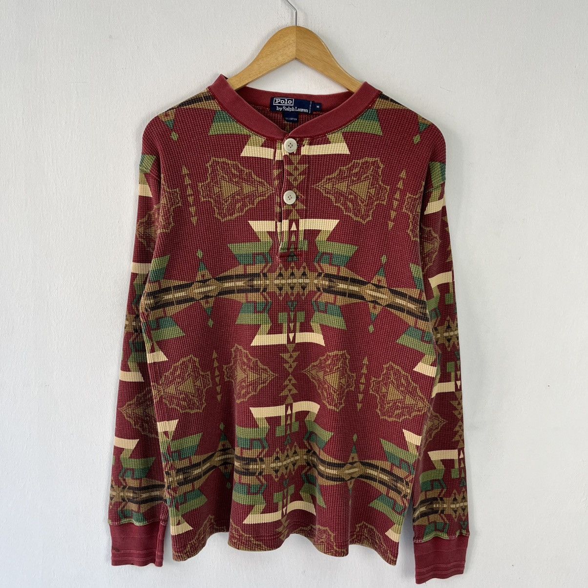 Polo Ralph Lauren × Vintage Vintage Polo RL Waffle Sweater Size US M / EU 48-50 / 2 - 1 Thumbnail